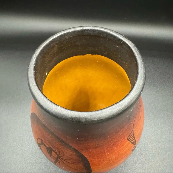 Authentic Mexican Pottery Vase Signed R Galvan Native American Tribal Art - Picture 10 of 15